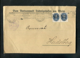 "DEUTSCHES REICH" 1921, Dienstbrief MeF Ex Amtsanwalt Ludwigshaden Nach Heidelberg (A0049) - Servizio