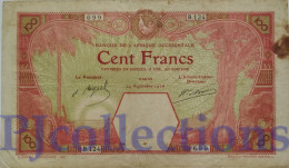 FRENCH WEST AFRICA 100 FRANCS 1926 PICK 11B VF W/PIN HOLES - Other - Africa