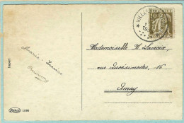 Postkaart Met Sterstempel VILLERS-LE-TEMPLE - 1935 - Sellos Con Estrellas