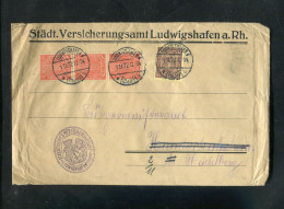 "DEUTSCHES REICH" 1922, Dienstbrief Ex Staedt. Versicherungsamt Ludwigshafen (A0052) - Dienstmarken