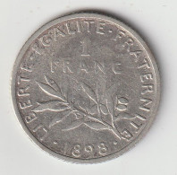 Semeuse 1 Franc Argent 1898- Silver - - 1 Franc