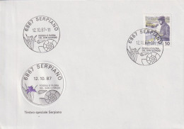Sonderbrief  "Serpiano - Fossili Et Flora Del San Giorgio"        1987 - Storia Postale