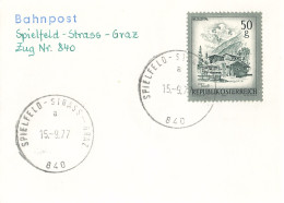 Bahnpost (R.P.O./T.P.O) Spielfeld Strass-Graz [Ausschnitt] (AD3122) - Covers & Documents