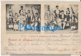 225380 BULGARIA SOFIA COSTUMES PEASANTS OF THE DEPARTMENT CIRCULATED TO BELGIUM  POSTAL POSTCARD - Bulgarien