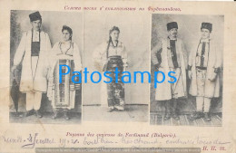 225381 BULGARIA SOFIA COSTUMES PEASANTS IN THE SURROUNDINGS OF FERDINAND CIRCULATED TO BELGIUM  POSTAL POSTCARD - Bulgarien