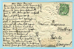 Postkaart Met Sterstempel LONGLIER - 1909 - Postmarks With Stars