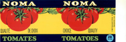 ÉTIQUETTES - NOMA MARQUE TOMATES - NOMA BRAND TOMATOES - 28 OZS CANADA - DIMENSION 11 X 33 Cm - - Frutta E Verdura