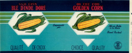 ÉTIQUETTES - SUR ÉPIS BLÉ D'INDE DORÉ - ON THE COB GOLDEN CORN - 35 OZS CANADA - DIMENSION 13 X 32.5 Cm - - Fruits Et Légumes