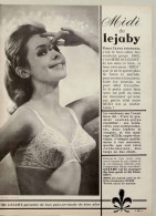 Publicité Papier  LINGERIE LEJABY Avril 1963 EDM 16 - Pubblicitari