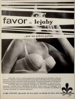 Publicité Papier  LINGERIE LEJABY Mai 1963 EDM 18 - Pubblicitari