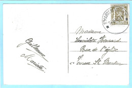 Postkaart Met Sterstempel St MARTENSVOEREN - 1938 - Sellos Con Estrellas