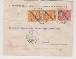 CROATIA ITALY FIUME RIJEKA 1922 Nice Priority Cover To Zagreb - Croatie