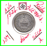 GERMANY REPÚBLICA DE WEIMAR 1 MARK ( 1926 CECA - A )  ( DEUTSCHES REICHSMARK KM # 44 ) - 1 Mark & 1 Reichsmark