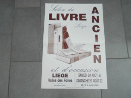 Ancienne Affiche Salon Du Livre Ancien Liege 1993 - Affiches