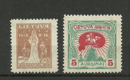 LITAUEN Lithuania 1920 Michel 68 & 75 * - Lituanie