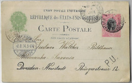 Brazil 1904 Postal Stationery Card Pareci Novo Porto Alegre Rio De Janeiro Dresden Germany Cancel P. U. Urban Mail - Postwaardestukken