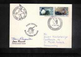 Australian Antarctic Territory 1993 Antarctica - Base Macquarie Island - Post Office Interesting Signed Postcard - Estaciones Científicas