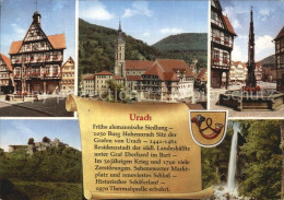 72443615 Urach Bad Fachwerkhaus Brunnen Teilansicht Mit Kirche Bad Urach - Bad Urach