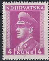 Kroatien Croatia Croatie - Präsident Pavelič (MiNr: 136 1943 - Postfrisch ** MNH - Croatie