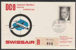 1969, Swissair, Erstflug, Liechtenstein - Tripoli Libya - Air Post