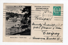 1938. KINGDOM OF YUGOSLAVIA,SERBIA,NIS POSTMARK,VRNJACKA BANJA ILLUSTRATED STATIONERY CARD USED TO BELGRADE - Ganzsachen