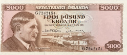 Iceland 5.000 Kronur, P-47 (1961) - Signature 38 - UNC - Islanda