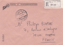 BENIN-1984-Lettre Recommandée En Franchise Postale De COTONOU R.P  Pour CHATOU-78 (France)....Beau Cachet - Bénin – Dahomey (1960-...)