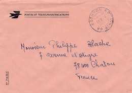 BENIN-1971-Lettre En Franchise Postale De COTONOU R.P  Pour CHATOU-78 (France).... Cachet - Benin - Dahomey (1960-...)