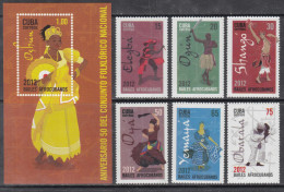 2012 Cuba Afro-Cuban Dances Complete Set Of 6 + Souvenir Sheet MNH - Ongebruikt