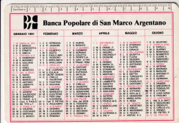 Calendarietto - Banca Popolare Di San Marco Argentano - Anno 1991 - Petit Format : 1991-00