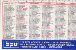 Calendarietto - Banca Popolare Di Verona - Verona - Anno 1991 - Petit Format : 1991-00