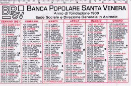 Calendarietto - Banca Popolare Santa Venere - Acireale - Anno 1991 - Petit Format : 1991-00