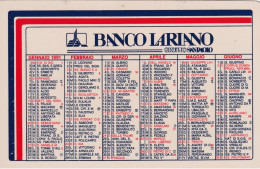 Calendarietto - Banco Lariano - Gruppo San Paolo - Anno 1991 - Petit Format : 1991-00