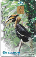 Malaysia - Telekom Malaysia (chip) - Birds - Great Pied Hornbill, Chip Gem2 Red, 5RM, Used - Maleisië