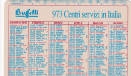 Calendarietto - Buffetti - 972 Centri Servizi In Italia - Anno 1991 - Petit Format : 1991-00