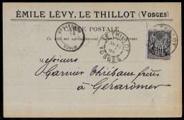 1892 CPA Carte Postale Commerciale EMILE LEVY 88 LE THILLOT Vosges Vers GARNIER THIEBAUT Frères à GERARDMER - Le Thillot