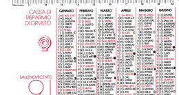 Calendarietto - Cassa Di Risparmio Di Orvieto - Anno 1991 - Petit Format : 1991-00