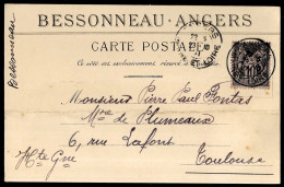 En L'état 1901 CPA Carte Postale Commerciale BESSONNEAU 49 ANGERS - Le Thillot