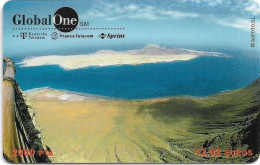 Spain - GlobalOne - Airview Of Island, Exp. 08.2000, Remote Mem. 2.000Pta, Used - Sonstige & Ohne Zuordnung