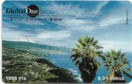 Spain - GlobalOne - Coast And Snow Mountain, Exp. 08.2000, Remote Mem. 1.000Pta, Used - Otros & Sin Clasificación