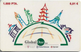 Spain - GlobalOne - Famous Buildings (Reverse 2), Exp. 08.2000, Remote Mem. 1.000Pta, Used - Sonstige & Ohne Zuordnung