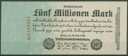 Dt. Reich 5 Millionen Mark 1923, DEU-106 Serie A, Leicht Gebraucht (K1312) - 5 Miljoen Mark