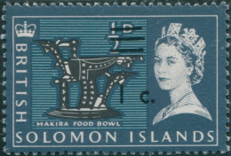 Solomon Islands 1966 SG135 1c On ½d Makira Food Bowl MNH - Solomon Islands (1978-...)