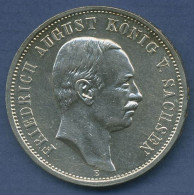 Sachsen 3 Mark 1909 E, Friedrich August III., J 135 Vz/vz+ (m6584) - 2, 3 & 5 Mark Silber