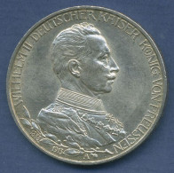 Preußen 3 Mark 1913 A, 25 Jähriges Regierungsjubiläum, J 112 Vz/st (m6576) - 2, 3 & 5 Mark Plata