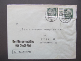 BRIEF Asch Aš - Praha 1940 Sudetenland  // P3668 - Sudetenland