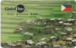 Spain - GlobalOne - Philippines Farmers Village, Exp. 08.1998, Remote Mem. 2.000Pta, Used - Andere & Zonder Classificatie