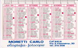 Calendarietto - Eliografia - Fotocopie - Moretti Carlo - Catania - Anno 1991 - Petit Format : 1991-00