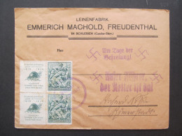 BRIEF Freudenthal Bruntál - Römerstadt Jägerndorf 1938 Sudetenland  // P3660 - Sudetes