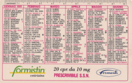 Calendarietto - Formistin - Cetirizina - Anno 1991 - Petit Format : 1991-00